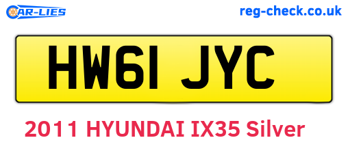 HW61JYC are the vehicle registration plates.