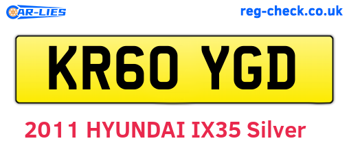 KR60YGD are the vehicle registration plates.
