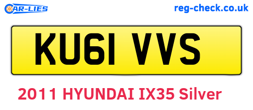 KU61VVS are the vehicle registration plates.