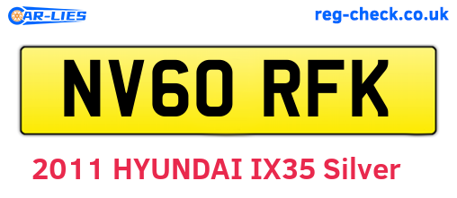 NV60RFK are the vehicle registration plates.