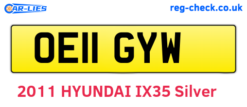OE11GYW are the vehicle registration plates.