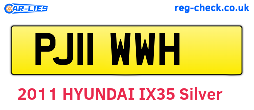 PJ11WWH are the vehicle registration plates.