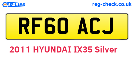 RF60ACJ are the vehicle registration plates.