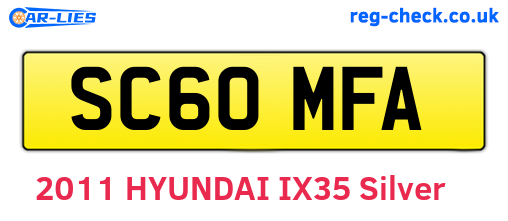 SC60MFA are the vehicle registration plates.