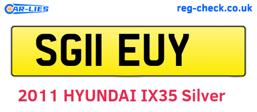 SG11EUY are the vehicle registration plates.