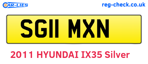 SG11MXN are the vehicle registration plates.