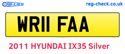 WR11FAA are the vehicle registration plates.