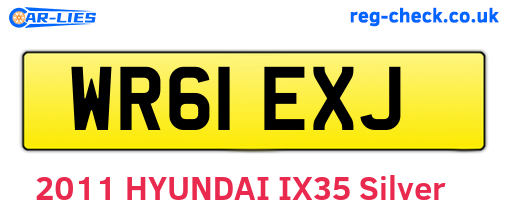WR61EXJ are the vehicle registration plates.