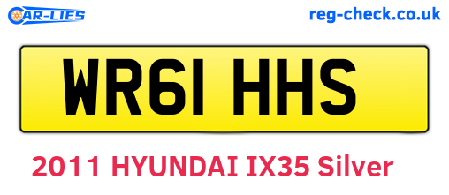 WR61HHS are the vehicle registration plates.