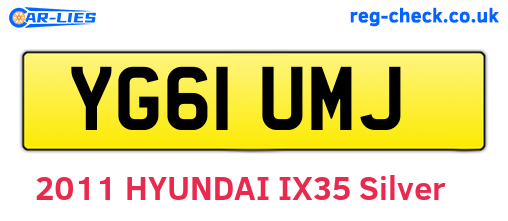 YG61UMJ are the vehicle registration plates.