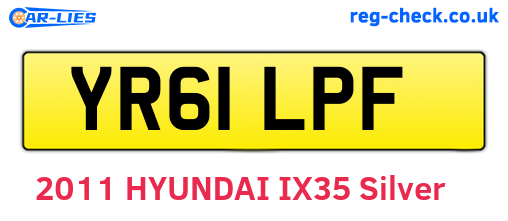 YR61LPF are the vehicle registration plates.
