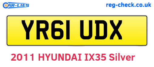 YR61UDX are the vehicle registration plates.