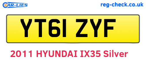 YT61ZYF are the vehicle registration plates.