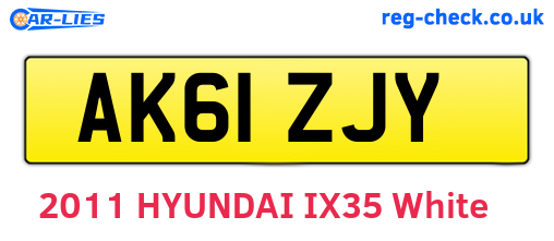 AK61ZJY are the vehicle registration plates.