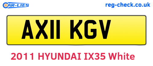 AX11KGV are the vehicle registration plates.