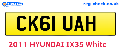CK61UAH are the vehicle registration plates.