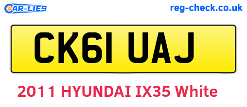 CK61UAJ are the vehicle registration plates.