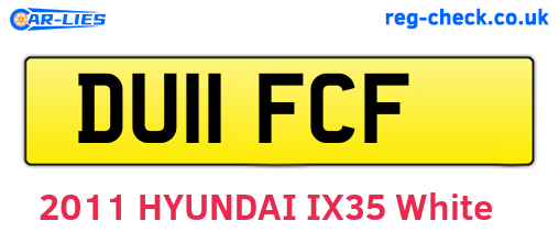 DU11FCF are the vehicle registration plates.