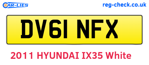 DV61NFX are the vehicle registration plates.