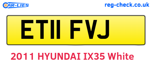 ET11FVJ are the vehicle registration plates.