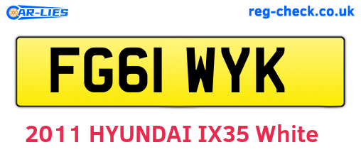FG61WYK are the vehicle registration plates.