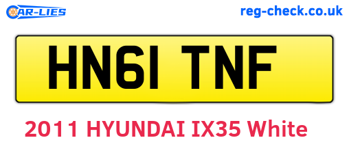 HN61TNF are the vehicle registration plates.