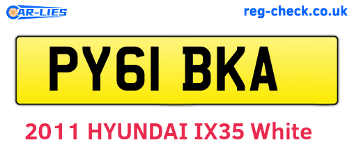 PY61BKA are the vehicle registration plates.