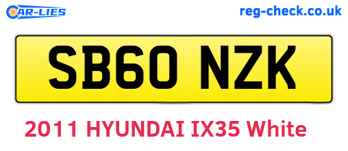 SB60NZK are the vehicle registration plates.