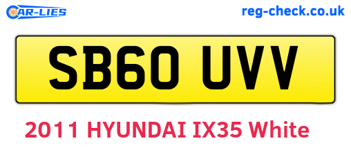 SB60UVV are the vehicle registration plates.