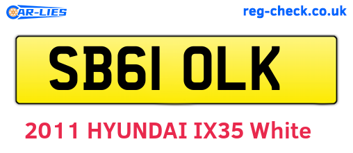 SB61OLK are the vehicle registration plates.