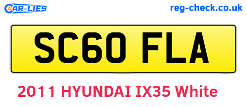 SC60FLA are the vehicle registration plates.