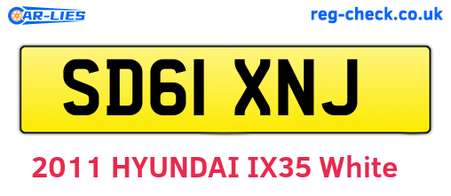 SD61XNJ are the vehicle registration plates.