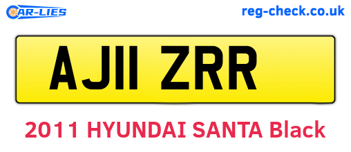 AJ11ZRR are the vehicle registration plates.