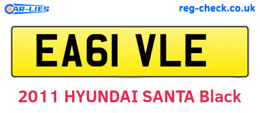 EA61VLE are the vehicle registration plates.