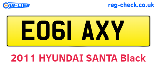 EO61AXY are the vehicle registration plates.
