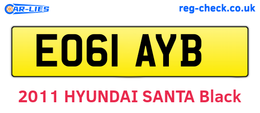EO61AYB are the vehicle registration plates.
