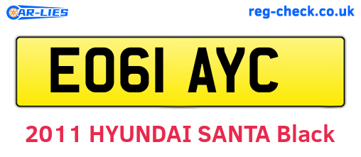 EO61AYC are the vehicle registration plates.