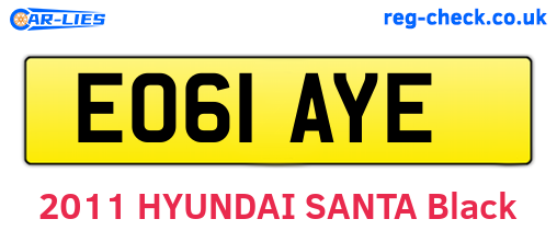 EO61AYE are the vehicle registration plates.
