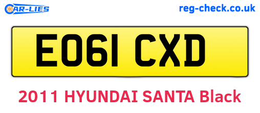 EO61CXD are the vehicle registration plates.