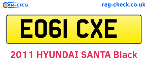 EO61CXE are the vehicle registration plates.