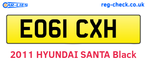 EO61CXH are the vehicle registration plates.