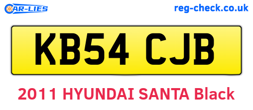 KB54CJB are the vehicle registration plates.