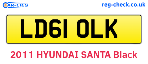LD61OLK are the vehicle registration plates.