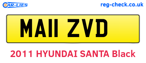 MA11ZVD are the vehicle registration plates.