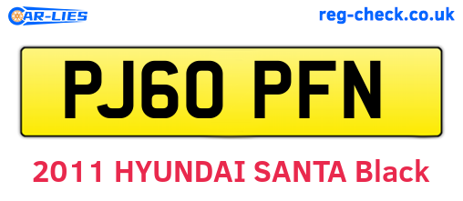 PJ60PFN are the vehicle registration plates.