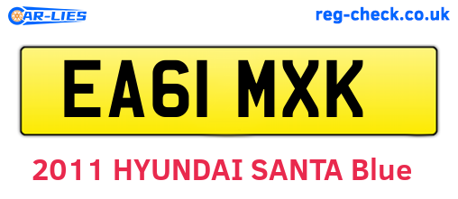 EA61MXK are the vehicle registration plates.