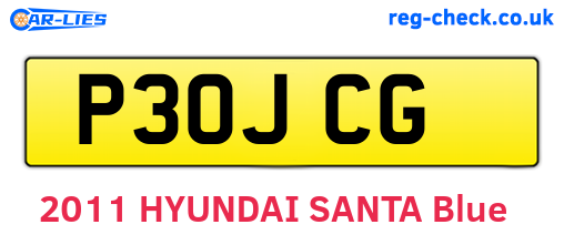 P30JCG are the vehicle registration plates.