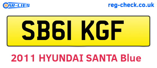 SB61KGF are the vehicle registration plates.