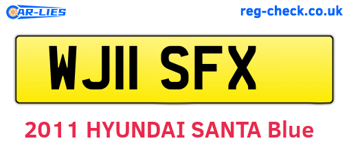 WJ11SFX are the vehicle registration plates.