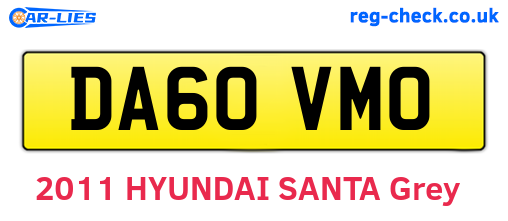 DA60VMO are the vehicle registration plates.